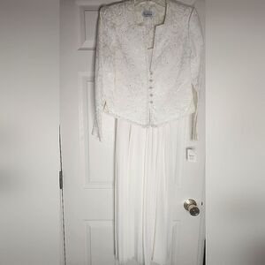 Vintage Evanna 10 Cream Embroidered Beaded Jacket/Dress Women’s Suit NEW